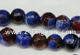 CAG2234 15.5 inches 12mm faceted round fire crackle agate beads