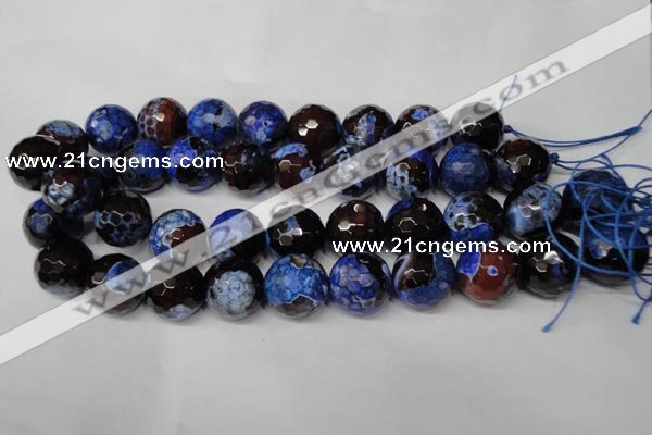 CAG2236 15.5 inches 16mm faceted round fire crackle agate beads