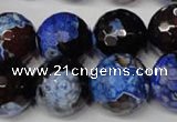 CAG2237 15.5 inches 18mm faceted round fire crackle agate beads