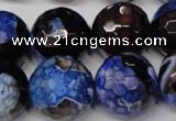 CAG2238 15.5 inches 20mm faceted round fire crackle agate beads