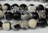 CAG2243 15.5 inches 10mm faceted round fire crackle agate beads