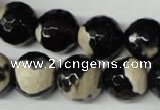 CAG2246 15.5 inches 16mm faceted round fire crackle agate beads