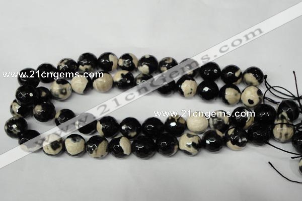 CAG2246 15.5 inches 16mm faceted round fire crackle agate beads