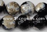 CAG2247 15.5 inches 18mm faceted round fire crackle agate beads