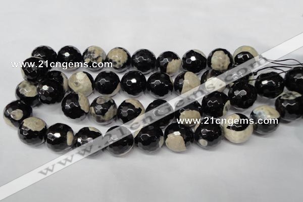 CAG2248 15.5 inches 20mm faceted round fire crackle agate beads