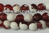 CAG2253 15.5 inches 10mm faceted round fire crackle agate beads