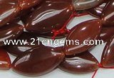 CAG226 15.5 inches 12*23mm marquise red agate gemstone beads