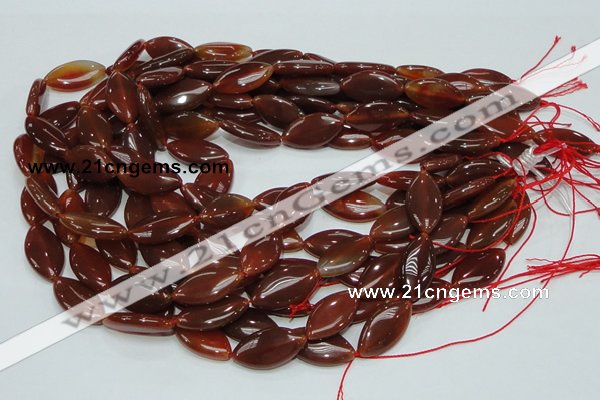 CAG226 15.5 inches 12*23mm marquise red agate gemstone beads