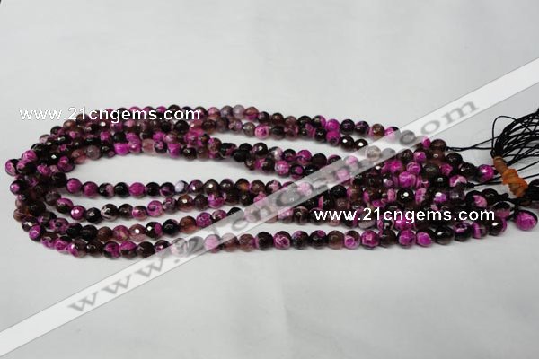 CAG2261 15.5 inches 6mm faceted round fire crackle agate beads