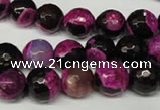 CAG2263 15.5 inches 10mm faceted round fire crackle agate beads