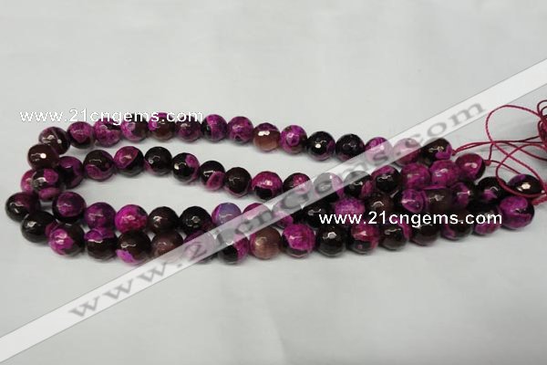 CAG2263 15.5 inches 10mm faceted round fire crackle agate beads