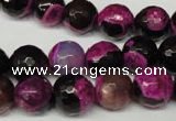 CAG2264 15.5 inches 12mm faceted round fire crackle agate beads