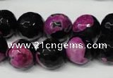 CAG2266 15.5 inches 16mm faceted round fire crackle agate beads