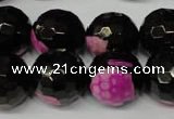 CAG2267 15.5 inches 18mm faceted round fire crackle agate beads