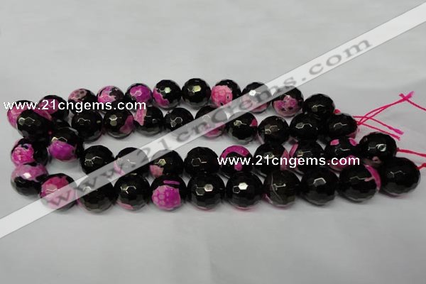 CAG2267 15.5 inches 18mm faceted round fire crackle agate beads