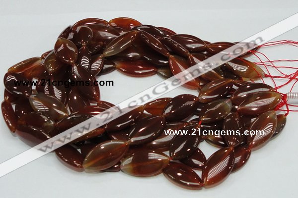 CAG227 15.5 inches 16*30mm marquise red agate gemstone beads