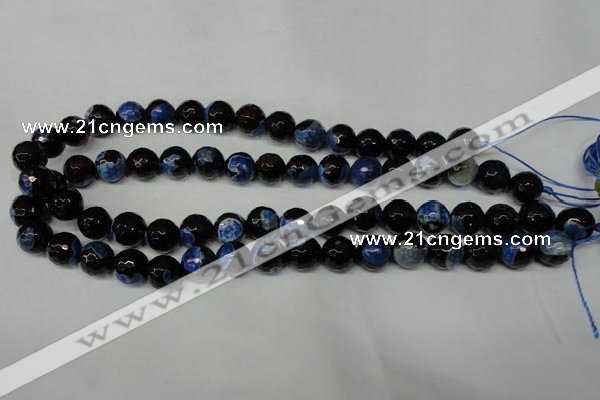 CAG2273 15.5 inches 10mm faceted round fire crackle agate beads