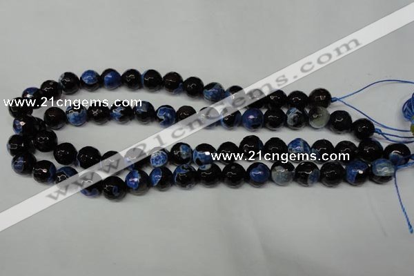 CAG2275 15.5 inches 14mm faceted round fire crackle agate beads