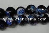 CAG2276 15.5 inches 16mm faceted round fire crackle agate beads