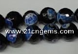 CAG2277 15.5 inches 18mm faceted round fire crackle agate beads