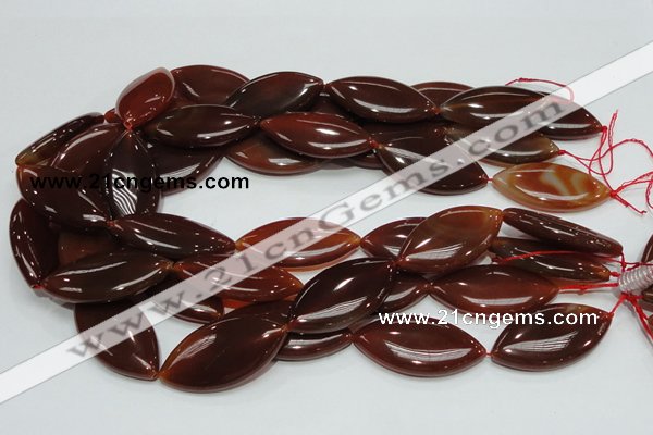 CAG228 15.5 inches 20*40mm marquise red agate gemstone beads