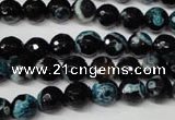 CAG2282 15.5 inches 8mm faceted round fire crackle agate beads