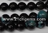 CAG2284 15.5 inches 12mm faceted round fire crackle agate beads