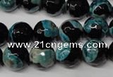 CAG2285 15.5 inches 14mm faceted round fire crackle agate beads