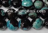 CAG2286 15.5 inches 16mm faceted round fire crackle agate beads