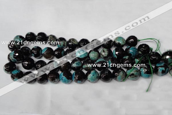 CAG2287 15.5 inches 18mm faceted round fire crackle agate beads