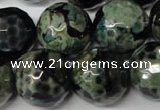 CAG2288 15.5 inches 20mm faceted round fire crackle agate beads