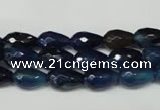 CAG2301 15.5 inches 8*12mm faceted teardrop agate gemstone beads