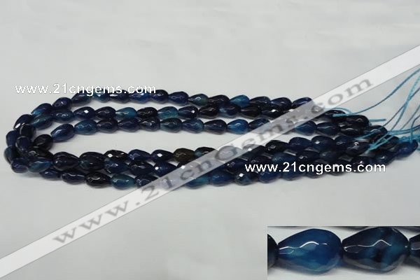 CAG2301 15.5 inches 8*12mm faceted teardrop agate gemstone beads