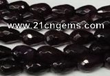 CAG2303 15.5 inches 8*12mm faceted teardrop agate gemstone beads