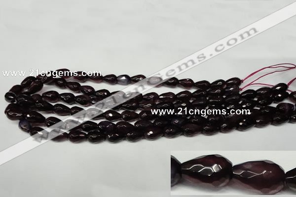 CAG2303 15.5 inches 8*12mm faceted teardrop agate gemstone beads