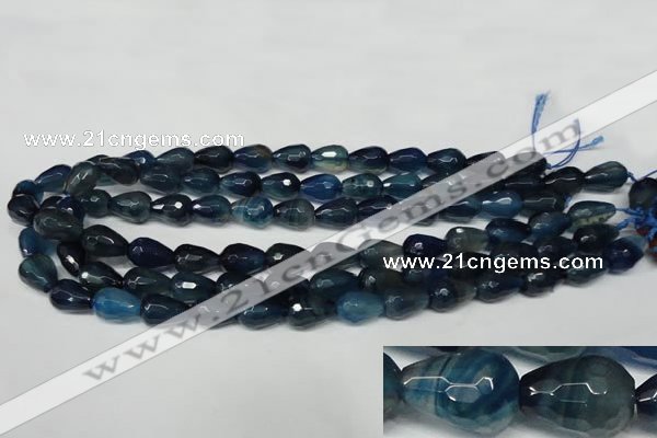 CAG2304 15.5 inches 10*14mm faceted teardrop agate gemstone beads