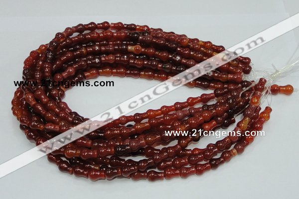 CAG232 15.5 inches 8*12mm pear-shaped red agate gemstone beads