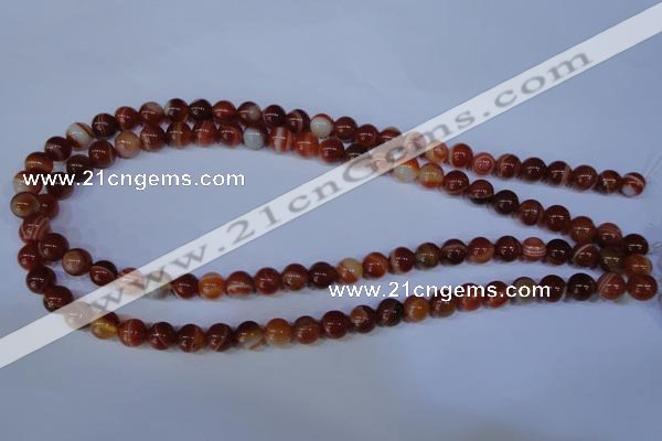 CAG2322 15.5 inches 8mmround red line agate beads wholesale