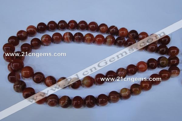 CAG2323 15.5 inches 10mmround red line agate beads wholesale