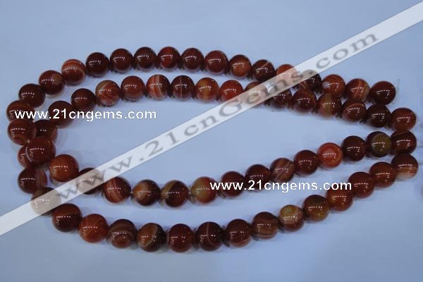 CAG2324 15.5 inches 12mmround red line agate beads wholesale