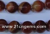 CAG2325 15.5 inches 14mmround red line agate beads wholesale