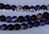 CAG2331 15.5 inches 6mm round violet line agate beads wholesale