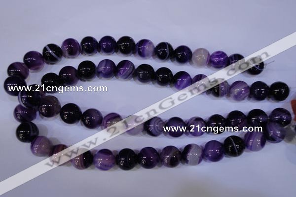 CAG2333 15.5 inches 10mm round violet line agate beads wholesale