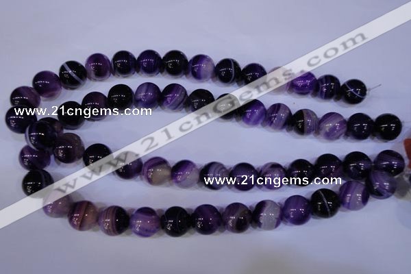 CAG2334 15.5 inches 12mm round violet line agate beads wholesale