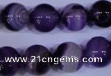 CAG2335 15.5 inches 14mm round violet line agate beads wholesale