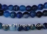 CAG2341 15.5 inches 6mm round blue line agate beads wholesale