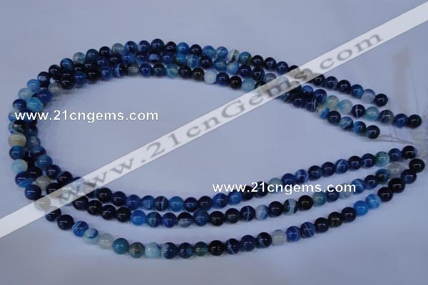 CAG2341 15.5 inches 6mm round blue line agate beads wholesale