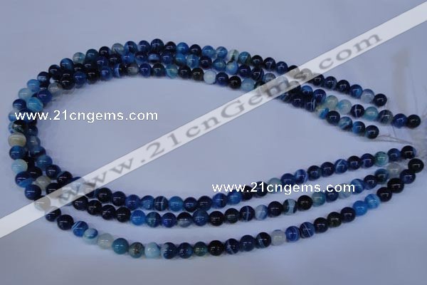 CAG2342 15.5 inches 8mm round blue line agate beads wholesale