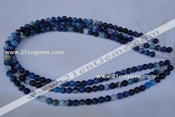 CAG2343 15.5 inches 10mm round blue line agate beads wholesale