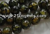 CAG235 15.5 inches 10mm round dragon veins agate gemstone beads